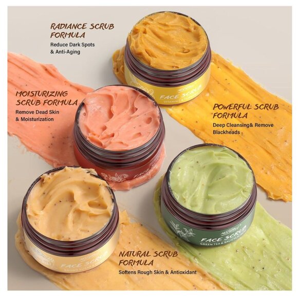 NEW, FACE SCRUB  Set of 4 Assorted Exfoliating/Microdermabrasion Facial Scrubs - Picture 3 of 6